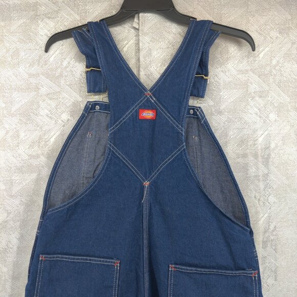 Dickies Overalls Mens 38x32 Blue Denim Bib Workwear Hammer Carpenter Zip Fly - Picture 9 of 16